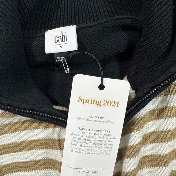 New Cabi 6448 Mascot Cardigan Sweater Full Zip Classic Stripe - Picture 6 of 9
